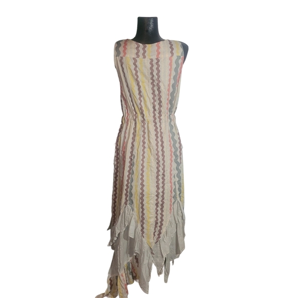 Animale sleeveless faux wrap front asymmetrical hemline dress Sz.4 - Picture 8 of 10